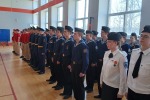 Команда старших кадет достойно вступила на городском смотре строя и песни "Равнение на мужество"